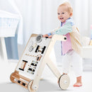 Beright Wooden Baby Walker with Roller, Push and Pull Learning Activity Walker, Multi-Functional Kids’ Activity Toy, Multiple Activities Center, Develops Motor Skills & Stimulates Creativity, Natural by TinyTreasures Baby Boutique