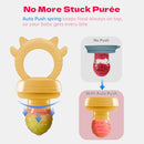 Baby Food Fruit Feeder & Freezer Tray, Auto-Push Fresh Food Feeder Pacifier for Self Feeding, Breastmilk Popsicle Molds for Baby Teething Relief, BPA-Free Silicone, 2 Sizes for 3-12 Months by TinyTreasures Baby Boutique