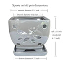 Orchid Pots with Holes Square Ceramic Orchid Planter Pots 5.5 inch (Gray) by GreenHaven Gardens