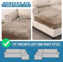 H.VERSAILTEX Velvet Stretch Individual Chaise Cover Sectional Couch Covers for L Shaped Sofa Both Left/Right Furniture Protector Seat Cushion Sofa Cover (1 Piece Chaise Cover, Taupe) by CozyNest Decor