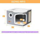 Cat Bed for Indoor Cats,Covered Cat Cave House & Furniture with Scratch Pad,Foldable Cat Hideaway Hut Cute Cat Condo with Soft Washable Mat for Multi Small Pet Under 30 lbs,Light Grey by CozyNest Decor