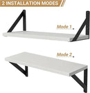 Heimlove Floating Shelves for Wall, 16 Inch Long Wood Floating Shelves Set of 3, Wall Mounted Hanging Shelf for Bathroom Bedroom Kitchen, White by CozyNest Decor