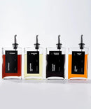 Olive Oil Dispenser for Kitchen, Cooking Oil and Vinegar Dispenser Set, Olive Oil Bottle, Soy sauce dispenser, coffee syrup bottles - 2 pcs, Black by CozyNest Decor