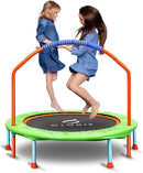 CLORIS 38in/48in Folding Trampoline - Max Load 220lbs / 450lbs Mini Trampoline Rebounder Trampoline for Adults with Adjustable Foam Handle, with safty Padded Cover Best Gift for Kids/Adult by TinyTreasures Baby Boutique