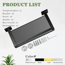 Alise Glass Shelves for Bathroom Wall, Tempered Glass Bathroom Shelf Wall Mounted, Modern Space Saving Floating Shelves 12 inch, Matte Black by CozyNest Decor