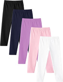 Witwot 5 Pack Toddler Leggings Baby Girl Cotton Pants Toddler Girls Clothes Size 18M-5T by TinyTreasures Baby Boutique