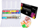 Watercolor Paint set, 36 Colors Premium Solid Watercolor Half Pans in Tin Box, 1 refillable Water Brush Pen, Art Pigment Kit Perfect for Artists Students Kids Beginners and Art Lovers by TinyTreasures Baby Boutique