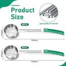 16 Pcs Portion Control Serving Spoons, Restaurant Measuring Serving Ladle Utensils, Portion Control Slotted Scoops for Weight Loss, Solid and Perforated Scoops(Green,4 oz) by CozyNest Decor