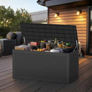 100 Gallon Outdoor Deck Box,Storage Lockable Waterproof Patio Furniture,Garden Tools,Cushions,Pool Accessories Outside Storage Resin Box(Black) by GreenHaven Gardens