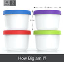 BALCI - 8oz Mini Ice Cream Containers with Silicone Lids (Set of 4) - Freezer Food Storage Containers, Reusable, LeakProof, For Homemade IceCream Containers - Blue, Red, Green, Purple by TinyTreasures Baby Boutique