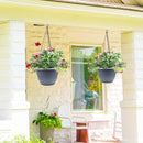 Plant Pots Set of 5, 10 Inch Round Flower Pots, Thickened Plant Planters with Drainage Holes, Garden Pots for Indoor Outdoor (Dark Gray) by GreenHaven Gardens