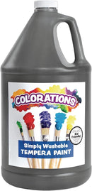 Colorations Paraben-Free Washable Tempera Paint for Kids - 1 Gallon Value Size. Vibrant Black, Non-Toxic and Made in The USA, Classroom Must Haves, Bulk Arts and Crafts Supplies by TinyTreasures Baby Boutique