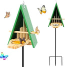 2025 New Butterfly House and Feeder for Outside, Wooden Butterfly House with Metal Stake for Garden, Natural Butterfly Habitat with Butterfly Puddler on The Floor or Hanging on Tree Wall by GreenHaven Gardens