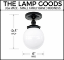 Globe CEILING LIGHT of Schoolhouse Details by The Lamp Goods