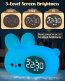 Bunny Alarm Clock for Kids with Night Light, Sleep Training Clock Time to Wake Clock, Rechargeable Silicone Light for Bedroom, Perfect Sleep Companion for Boys Girls by TinyTreasures Baby Boutique