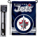 Winnipeg Jets Garden Flag with Pole Stand Holder by GreenHaven Gardens