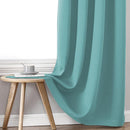 ChrisDowa 100% Blackout Curtains 45 inch Long for Bedroom with Black Liner, 2 Thick Layers Total Blackout Thermal Insulated Grommet Window Curtains 2 Panels Set (Aqua, 42 x 45 Inch) by TinyTreasures Baby Boutique