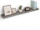 Fun Memories Floating Shelves for Wall, 48"x9.3" Rustic Solid Live-Edge Elm Wood Wall Shelves, Heavy-Duty Floating Shelves with Invisible Brackets for Living Room, Bedroom, and Kitchen, Grey Finish by CozyNest Decor