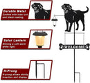 BAYN Solar Labrador Silhouette Dog Breed Welcome Sign with a Lantern Outdoor Decorative Garden Stakes for Yard, Lawn, Patio, Pathway by CozyNest Decor