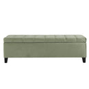 Wendover Elegant Tufted Storage Bench With Lift-Up Top And Birch Wood Legs by HouseOfZazla