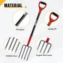 4-Tine Pitch Fork Garden Digging Fork Spading Fork Heavy Duty Pitchfork for Gardening Potato Fork, 43 inches by GreenHaven Gardens