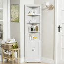 Tall Corner Storage Cabinet With 2 Doors, 5-Tier With Adjustable Shelves, Freestanding - White by Unique Piece Furniture
