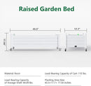 Horticulture Garden Bed, Divisible Resin Planter Box for Backyard, Patio, Balcony, with 4 Legs and 4 Swivel Lockable Wheels(Ashen,43.31 * 17.72 * 17.56) by GreenHaven Gardens