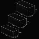 Clear Display Risers Shelf 3pcs, Countertop Rectangular Acrylic Display Storage Organizer, Acrylic Stands for Funko Pop Figure, Cosmetics, Bags, Shoes, Toys, Collectibles - 12- 4'', 5'', 6'' by CozyNest Decor