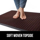 GORILLA GRIP 100% Waterproof All-Season WeatherMax Doormat US Designed Natural Rubber, Stain and Fade Resistant, Low Profile Indoor Outdoor Door Mats, Easy Clean Patio Mat, 17x29, Coffee Square by CozyNest Decor