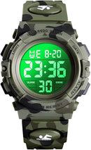 Kids Watch,Boys Watch for 3-15 Year Old Boys,Digital Sport Outdoor Multifunctional Chronograph LED 50 M Waterproof Alarm Calendar Analog Watch for Children with Silicone Band,Kids Gift by TinyTreasures Baby Boutique