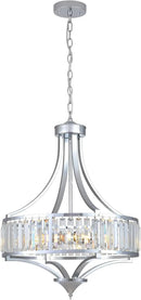 Modern Chrome Crystal Chandelier, 20 Inch Large Ceiling Pendant Light Fixture with 50'' Adjustable Hanging Chain, 5-Light Farmhouse Chandelier for Dining Room, Living Room, Bedroom, Entryway by CozyNest Decor