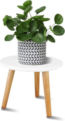 Uneedem Indoor Plant Stand, Wood Mid Century Modern Small Round Side Plant Table for Indoor Plants, 8.9" Tall Plant Holder for Flower Pots End Table by GreenHaven Gardens