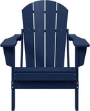 WO Home Furniture Adirondack Chairs Table Set of 3 PCS Outdoor Folding Chairs Side End Table Weather/UV Resistant for Lawn, Garden, Bon Fire, Balcony (Navy Blue) by GreenHaven Gardens