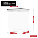 DWËLLZA KITCHEN Large Flour Sugar Storage Containers Set of 2; 175 FL. oz - 5.2L Plastic Airtight Food Storage Containers with Lids for Kitchen Pantry Organization - Food Containers, Labels & Marker by CozyNest Decor