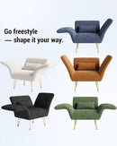 Txtin's Comfy Accent Chair Reading Chair for Bedroom Cozy Wing Arm Living Room Single Sofa Chair with Angle Adjustable Arms Navy Blue Corduroy Easy Assembly by CozyNest Decor