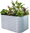 Vego garden 32" Extra Tall Raised Garden Bed Kits, 6 in 1 Modular Raised Planter Box for Vegetables Flowers Fruits Oval Metal Raised Garden, Sky Blue by GreenHaven Gardens