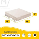 AAAAAcessories Outdoor Seat Cushions for Chairs, Waterproof, Fade-Resistant Patio Furniture Replacement Cushions, 18" x 18" x 2", Set of 2, Khaki Beige by GreenHaven Gardens