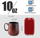 Hasense Coffee Mugs 8 oz, Ceramic Small Espresso Cups Set of 6, Mini Cups with Handle for Coffee, Tea and Cocoa, Modern Mugs for Mother's Day Gift, Dishwasher & Microwave Safe, Red by CozyNest Decor