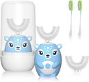 Kids Electric Toothbrushs U Shaped sonic Automatic Toothbrush with 4 Brush Heads, Six Cleaning Modes,Cartoon deer Modeling , full mouth toothbrush for baby by TinyTreasures Baby Boutique