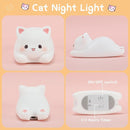 LOVERUIS Cute Night Light for Kids Cat Night-Light Baby Girl Squishy NightLight 1/3 Hour Timer Kitty Light Baby Dimmable Nursery Lamp Colorful Nightlight Gift for Kid Toddler Kawaii Bedroom (Kiki) by TinyTreasures Baby Boutique