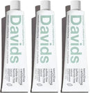 Davids Hydroxi™ Fluoride Free Nano Hydroxyapatite Toothpaste for Remineralizing Enamel & Sensitive Relief, Whitening, Antiplaque, SLS Free, Natural Peppermint, 5.25oz, Made in USA (3 Pack) by CozyNest Decor