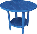 Phat Tommy Round Poly Resin Outdoor Patio Dining Table, All Weather Poly Patio Outdoor Furniture, Blue by GreenHaven Gardens