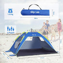 Glymnis Pop Up Beach Tent Sun Shade Shelter for 3-4 Person with UPF 50+, Lightweight & Easy Setup, Vent Windows & Zippered Door, Extended Floor Family Instant Beach Tent by TinyTreasures Baby Boutique