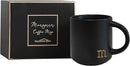 COLLECTIVE HOME - Black Monogram Ceramic Mugs, 15 oz Golden Initial Coffee Cups, Elegant Alphabet Tea Mugs, Personalized Halloween Mug with Gift Box, Perfect for Office and Home Décor (m) by CozyNest Decor