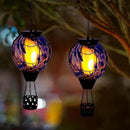 2PCS Solar Hot Air Balloon Lantern with Flickering Flame,Blue Glass Hot Air Balloon Solar Lanterns Outdoor Waterproof Hanging Decorative Light for Patio Porch Yard,Garden Gifts for Women by GreenHaven Gardens
