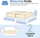 Individual Couch Cushion Covers, Stretch Sectional Couch Covers for L Shaped Sofa, Softer Chenille Sofa Covers for 2 Couch Cushions, Non-Slip Seat Slipcover Protector (2 Piece, Beige) by CozyNest Decor
