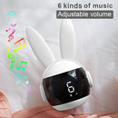 Kids Alarm Clock for Kids, Bunny Alarm Clocks for Girls Boys, White Kid Alarm Clock with Ringtones & Night Light Rechargeable Snoozing by TinyTreasures Baby Boutique