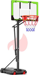 Mayfire Kids Basketball Hoop Adjustable Height 4-8.5 FT, Portable Basketball Goal System with 33'' Shatterproof Backboard for Kids Youth Teens in Driveway, Backyard, Outdoor Play by TinyTreasures Baby Boutique