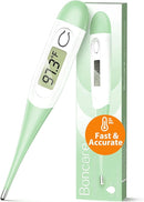 Boncare 10 Seconds Digital Thermometer for Adults and Kids - Accurate & Safe Rectal Thermometer for Baby with Fever Alarm, Oral Thermometer (Light Green) by TinyTreasures Baby Boutique