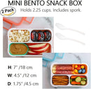 Snack Containers - MINI Bento Box, Small Lunch Boxes for Kids Toddlers Boys Girls, Leakproof 3 Compartment Containers for Meal or Snacks, Day-Care Pre-School Travel, BPA Free, 2 Pack Set Coral Blue by TinyTreasures Baby Boutique